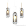 Modern Industrial Pendant Lamp Metal Modern Glass Shade Chandelier Cylinder Pendant Lamp Manufactory